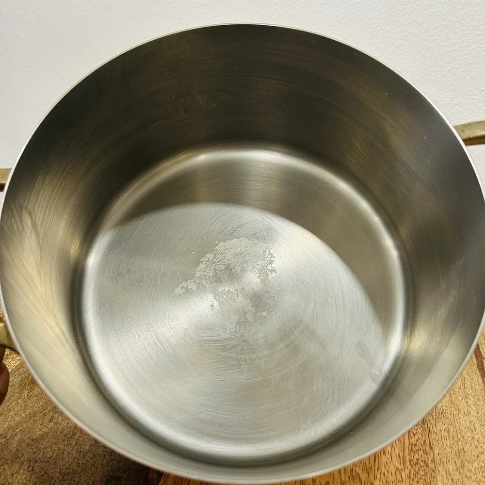 Paul Revere Limited 1801 3Qt Copper Stainless Brass Stock Pot Dutch Oven NOS